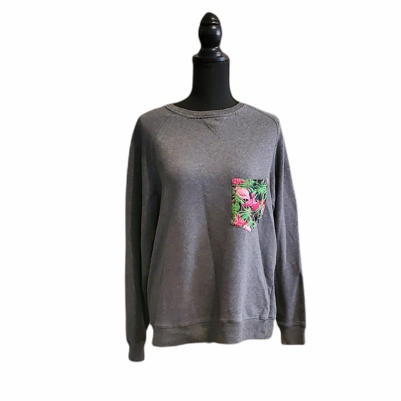 Smooth Sailing Tops - Smooth Sailing Flamingo Detailed Sweatshirt